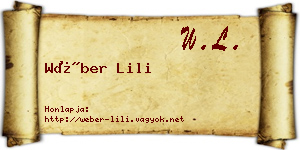 Wéber Lili névjegykártya